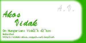 akos vidak business card